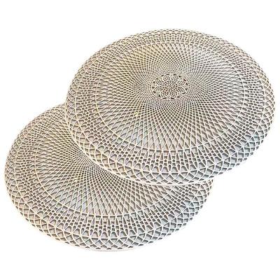Jogo Americano Lotus em PVC para Mesa Redonda 2 Unidades Prata Show House