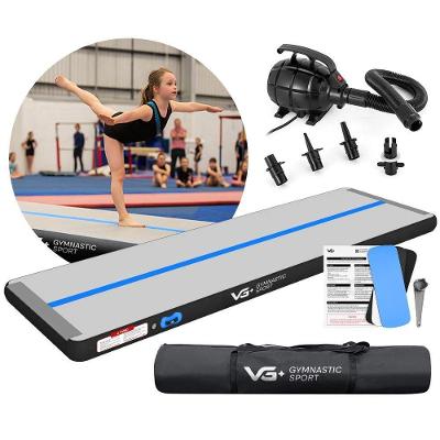 Tapete Colchão Ginástica Inflável 5 Metros com Superfície Antiderrapante Preto e Azul VG Plus 500CM