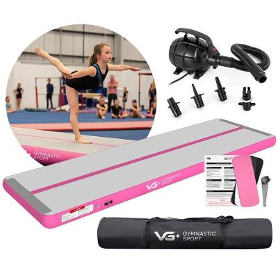 Tapete Colchão Ginástica Inflável Vg Plus com Superfície Antiderrapante e Inflador Elétrico Rosa VG