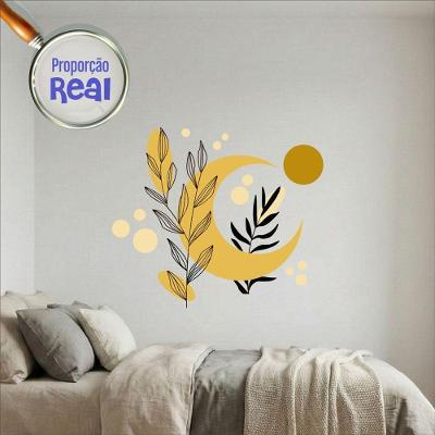 Adesivo de Parede Mod.05 Floral Boho Estilo Nórdico Amarelo Preciso Decor
