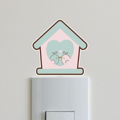 Adesivo de Parede Infantil Borboleta Flores Passarinhos Branco Arte na Arte com Kit Régua