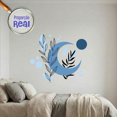 Adesivo de Parede MOD 05 Floral Boho Estilo Nórdico Azul Preciso Decor