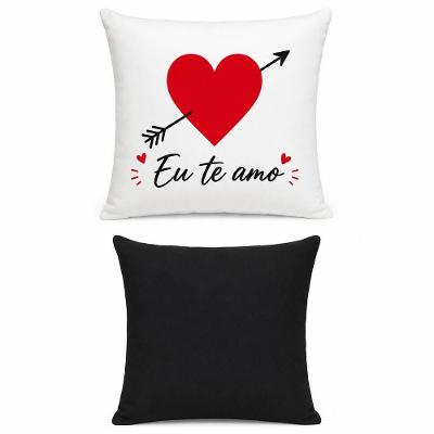 Almofada Decorativa Eu Te Amo com Fibra e Zíper 40x40CM Shoppingnet