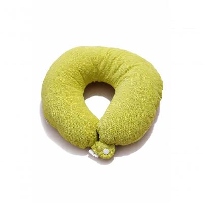 Almofada de Pescoço para Viagem Ergonômica com Design em U para Avião Carro e Ônibus Amarelo