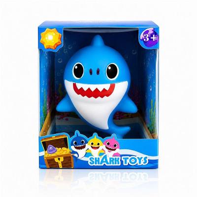 Brinquedo Infantil Tubarão Papai com Música Divertida Botão Sonoro Azul Draik