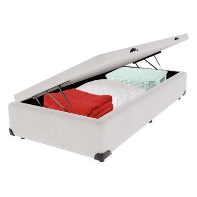 Cama Box com Baú Solteiro Bravus Estrutura em Madeira Branco V-Store