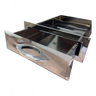 Gaveta Cinzeiro Inox para Churrasqueira Coletor Aço Inox Instala Fácil Churrasco Inox Mega Inox 26CM