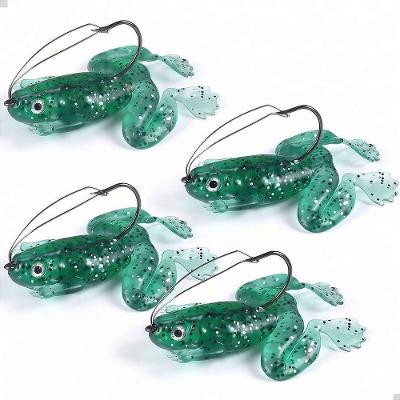 Isca Artificial Frog Soft Anti-Enrosco Transparente Lorben Kit 4 Unidades