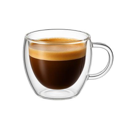 Xícara de Café Dupla Camada de Vidro Borossilicato Resistente ao Calor Transparente Negócio de Gênio