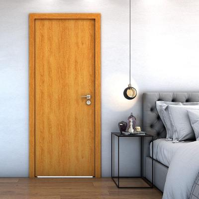 Folha de Porta de Madeira Lisa 210x90CM com Reforço Fechadura 2 Lados para Ambientes Amadeirado