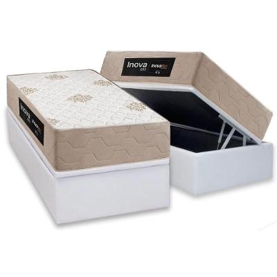 Cama Box com Baú Solteiro Corano White Plus Ortopédico D33 Courino Branco a Costa Rica