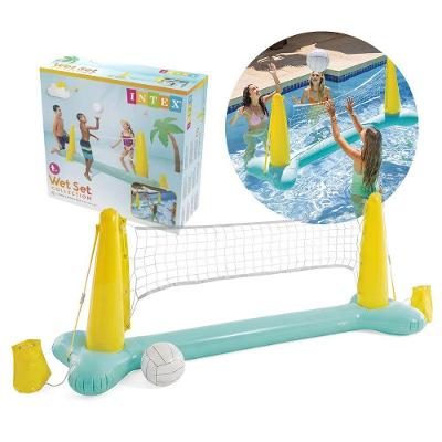 Voleibol Inflável #56508 Praia Piscina Rede com Bola Sacos Âncora Verde Intex 239CM 64CM