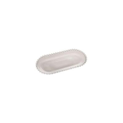 Travessa Pearl Bolinha para Mesa Posta em Cristal com Bordas Decorativas Transparente Wolff 24CM