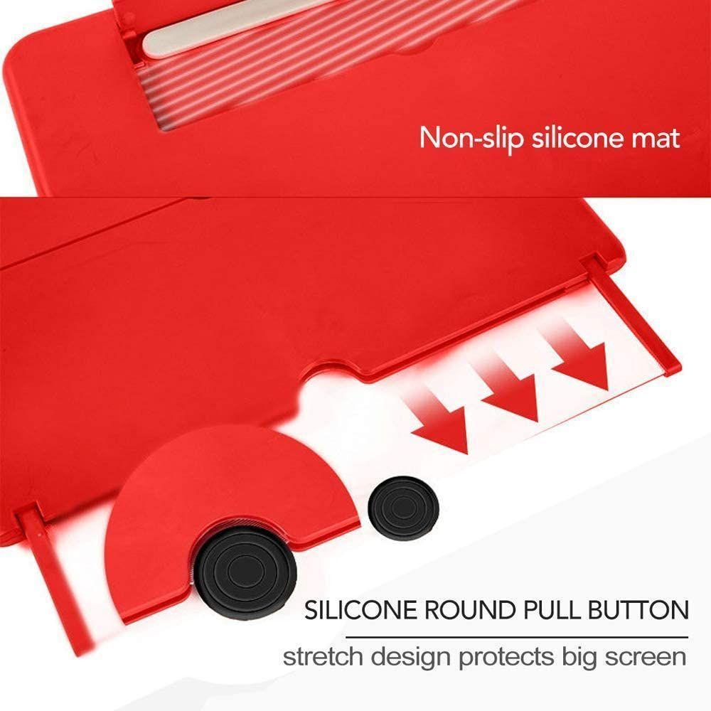 Amplificador De Tela Para Celular, Efeito 3d, Tela Com Suporte De Mesa Vermelho - 3