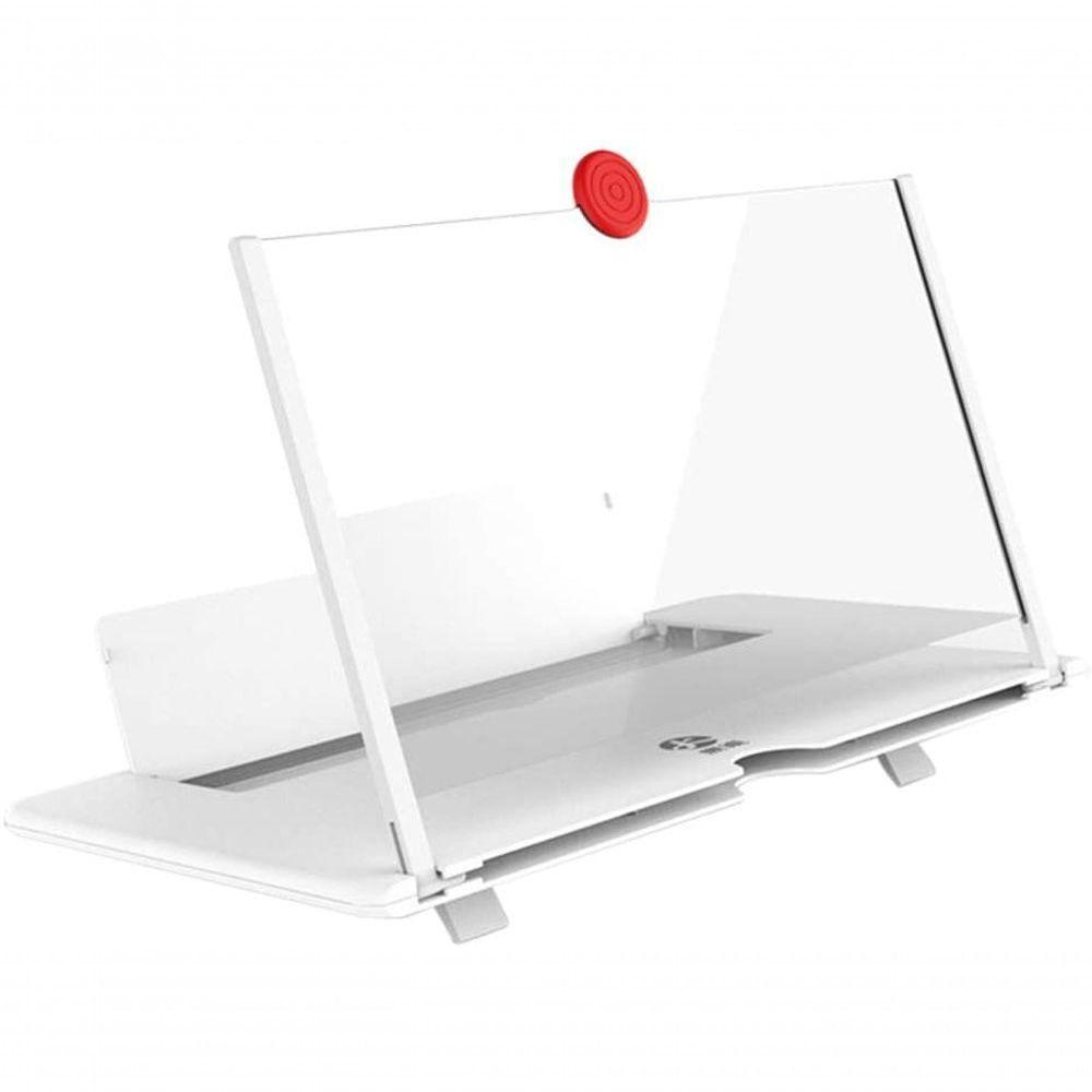 Amplificador De Tela Para Celular, Efeito 3d, Tela Grande Com Suporte De Mesa Branco - 1