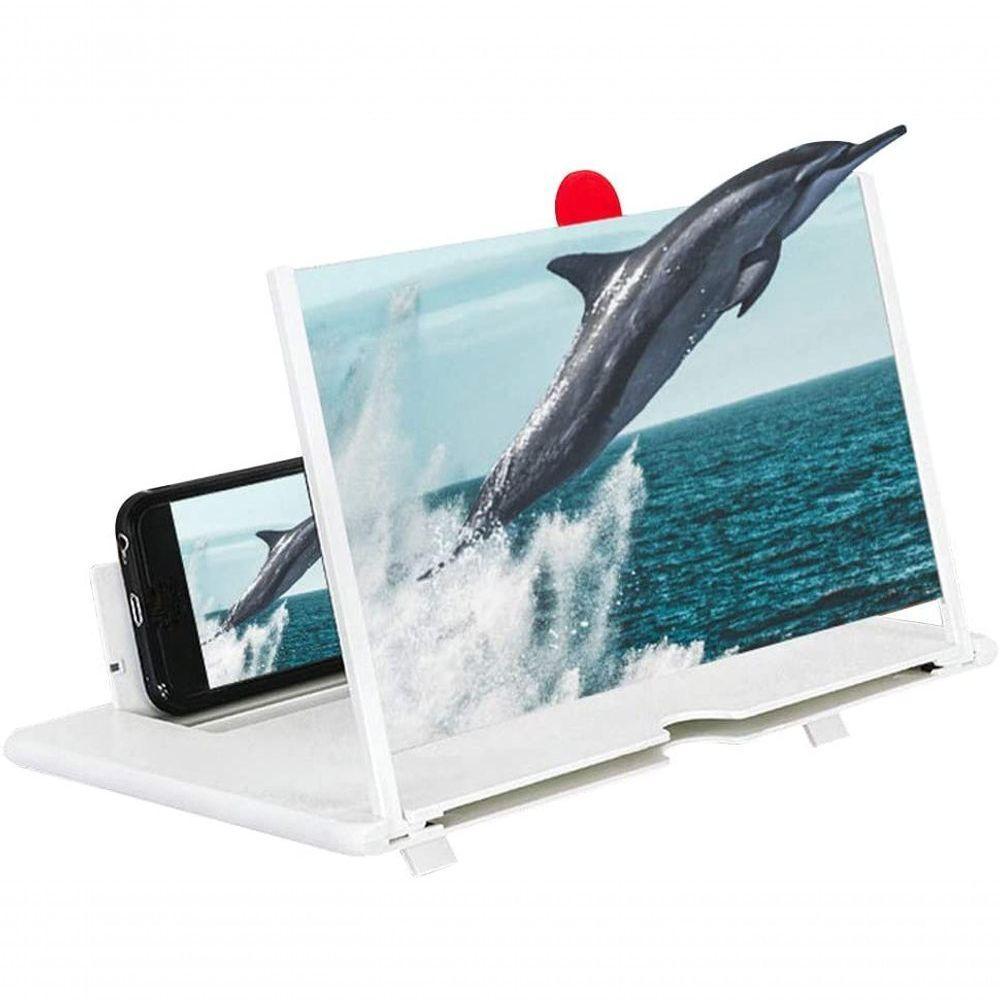Amplificador De Tela Para Celular, Efeito 3d, Tela Grande Com Suporte De Mesa Branco - 3