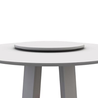 Prato Giratório N01 MDF com Vidro Girofix para Mesa de Jantar Off White Lyam Decor 65CM