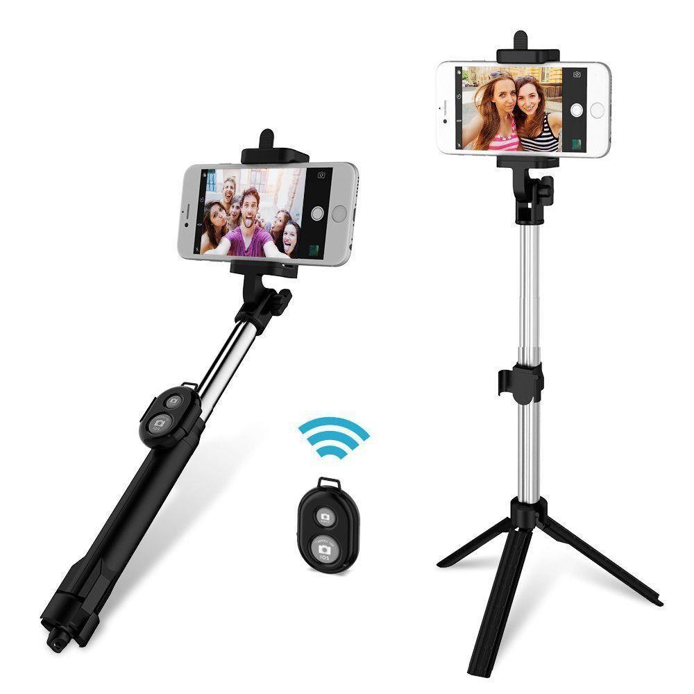 Bastão De Selfie Monopod Com Tripe Bluetooth S 03 - 1