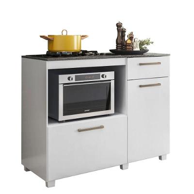 Balcão de Cozinha Cooktop Gold 2 Portas 1 Gaveta MDF 114CM Branco