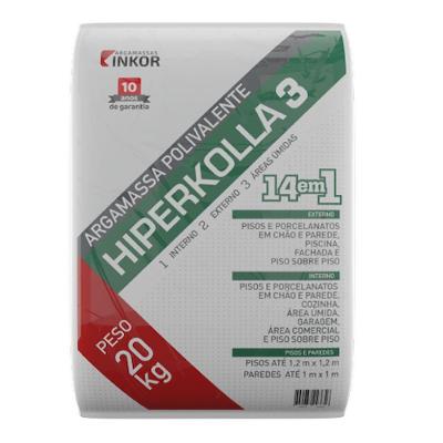 Argamassa Colante AC3 - Hiperkolla com Aderência e Resistência Cinza Inkor 20KG