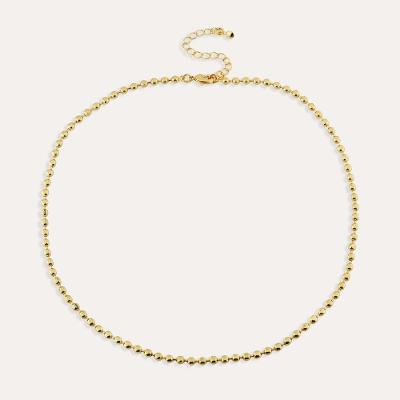 Colar Feminino Milliá Bolinhas Banho de Ouro Metal de Alta Qualidade Dourado 45CM