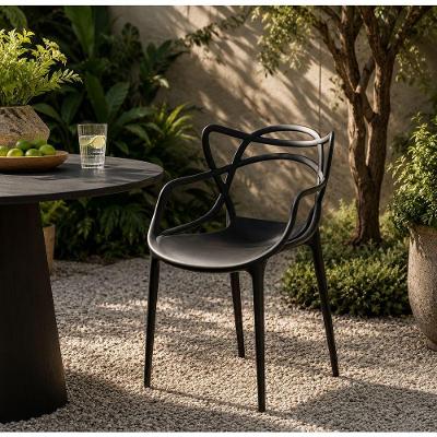 Cadeira Secretária Allegra Masters Plástico Base Fixa Empilhável Amarela Decoreshop 53CM