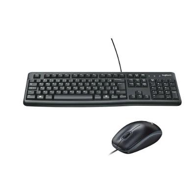 Teclado e Mouse MK120 Resistente à Água 1000DPI ABNT2 Preto Logitech Kit Conforto e Precisão