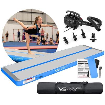 Tapete Colchão Ginástica Inflável 5 Metros Superfície Antiderrapante Capacidade 300kg Azul VG Plus