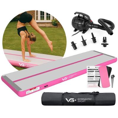 Tapete Colchão Ginástica Inflável 4 Metros com Superfície Antiderrapante Rosa VG Plus 400CM