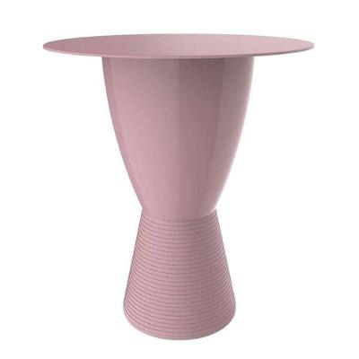 Mesa Lateral Carbo Redonda Plástico 60CM Rosa para Área Externa I'm In Home
