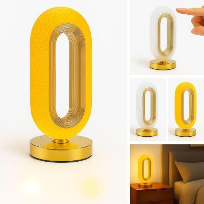 Luminária de Mesa Modelo 2 Touch 3 Tons Recarregável Dourado Negócio de Gênio