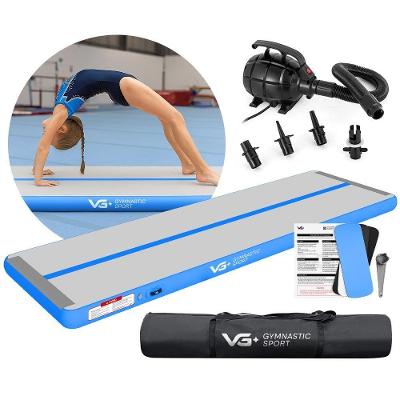 Tapete Colchão Ginástica Inflável 3 Metros com Superfície Antiderrapante Capacidade 300kg Azul VG