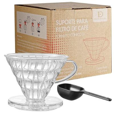 Suporte Coador V60 Acrílico Transparente Tamanho 01 para Café com Design Moderno Ideal para 1 a 2