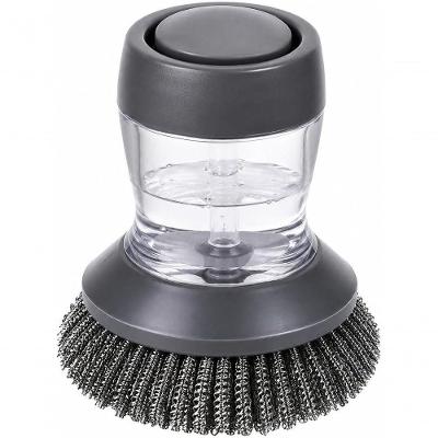 Escova para Louça CT4183 com Dispenser Aço e Plástico Dosagem por Pressão para Panelas Inox Yin's
