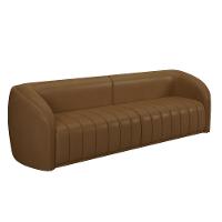 Kit Sofá 5 Lugares Para Sala Estar 332 Cm Com 01 Poltrona Lazio M03 Couríssimo Whisky - Lyam Decor - 3