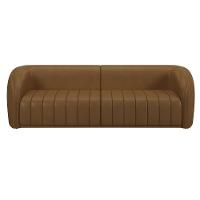 Kit Sofá 5 Lugares Para Sala Estar 332 Cm Com 01 Poltrona Lazio M03 Couríssimo Whisky - Lyam Decor - 5