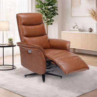 Poltrona Elétrica Reclinável G94 com Massagem PU Caramelo Gran Belo