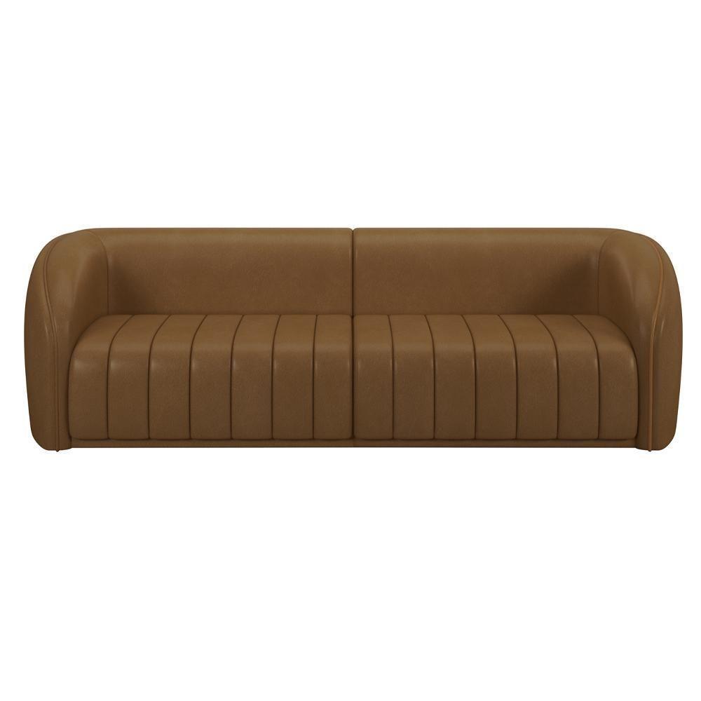 Kit Sofá 4 Lugares Para Sala Estar 292 Cm Com 01 Poltrona Lazio M03 Couríssimo Whisky - Lyam Decor - 10