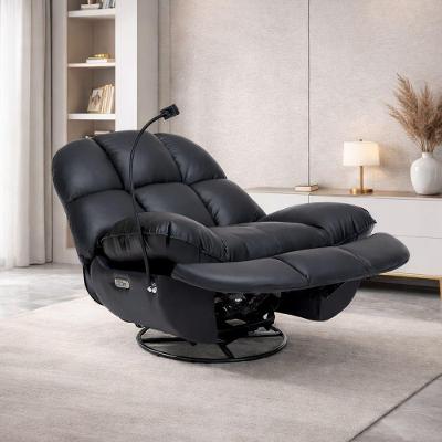 Poltrona Ottawa Reclinável Elétrica com Massagem PU Preto 113CM Gran Belo
