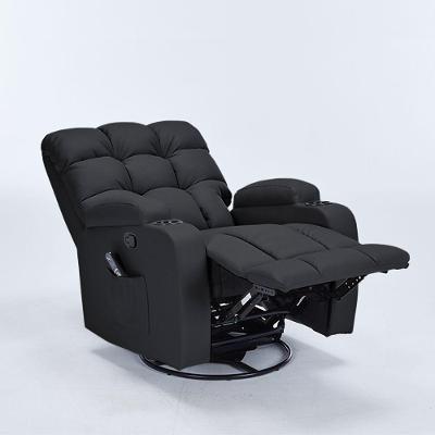 Poltrona Siena G94 Reclinável Giratória com Massagem PU Preto Laura Lar