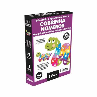 Quebra-cabeça Educativo Cobrinha dos Números Montar a Peça Encaixando na Sequência Correta 26 Peças
