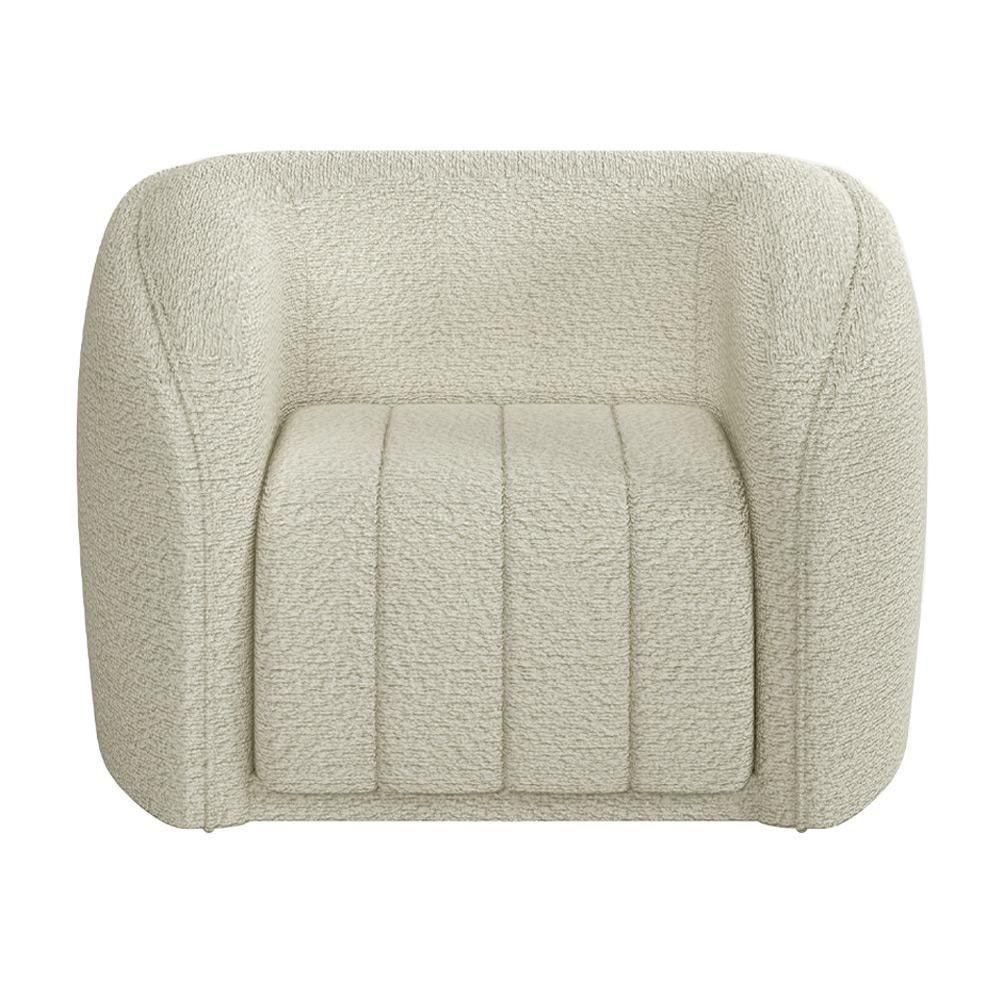 Kit Sofá 5 Lugares Para Sala Estar 332 Cm Com 01 Poltrona Lazio M03 Bouclê Bege Claro - Lyam Decor - 6