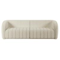 Kit Sofá 4 Lugares Para Sala Estar 292 Cm Com 01 Poltrona Lazio M03 Bouclê Bege Claro - Lyam Decor - 17