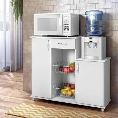 Fruteira Diva New 1 Porta 1 Gaveta MDP 103CM Branco com Tampo para Micro-ondas Notável Móveis