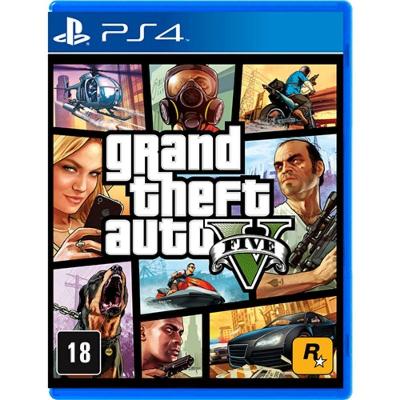 Jogo Rockstar Games GTA V para PS4 Midia Fisica Mundo Aberto Missoes Online Preto