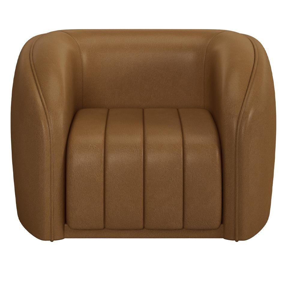 Kit Sofá 4 Lugares Para Sala Estar 252 Cm Com 01 Poltrona Lazio M03 Couríssimo Whisky - Lyam Decor - 7