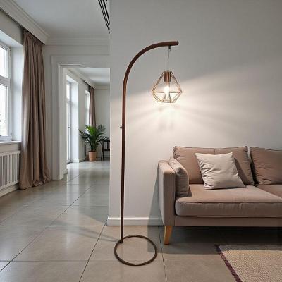 Luminária de Chão Abajur Alicia Cúpula Aramada Diamante Cor Cobre Diamante 21CM