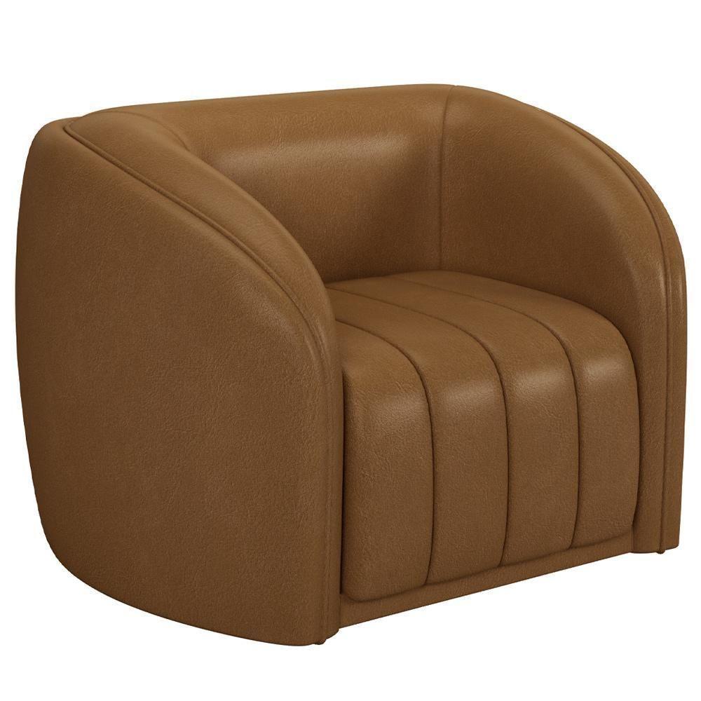 Kit Sofá 04 Lugares Para Sala 252 Cm Com 02 Poltronas Lazio M03 Couríssimo Whisky - Lyam Decor - 7