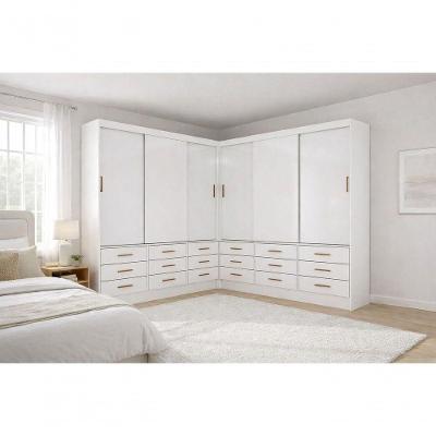 Closet Grand Line 6 Portas 18 Gavetas 6 Prateleiras MDP 200CM Domus Parati