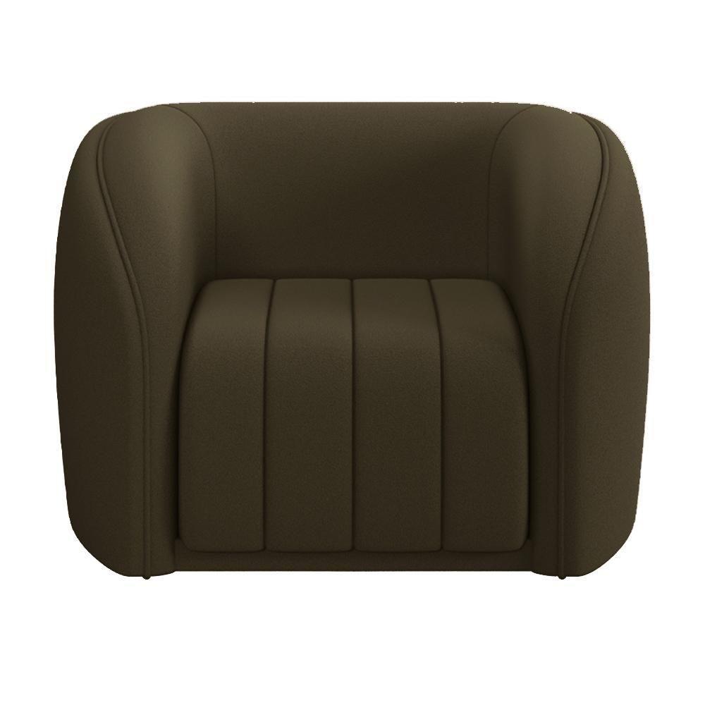 Kit Sofá 04 Lugares Para Sala 252 Cm Com 02 Poltronas Lazio M03 Veludo Marrom - Lyam Decor - 9